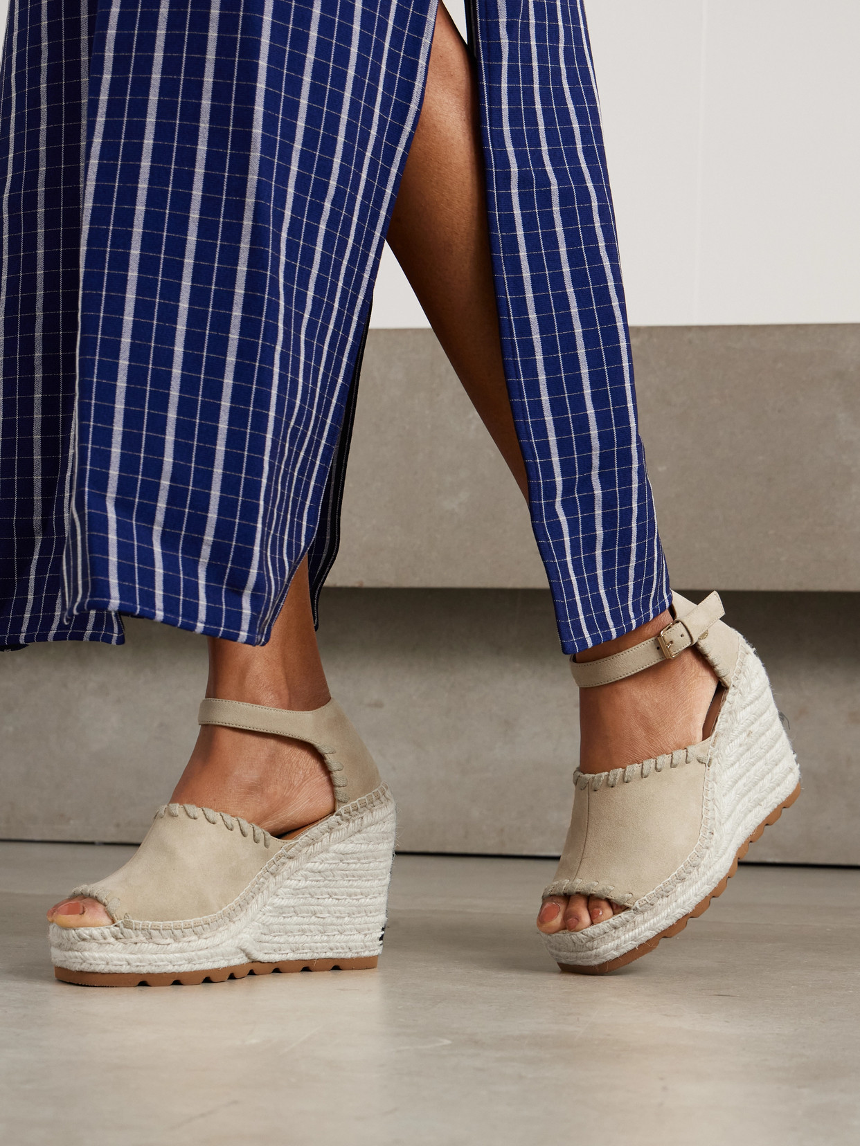 Stella Mccartney Gaia Wedge Espadrilles In Cream