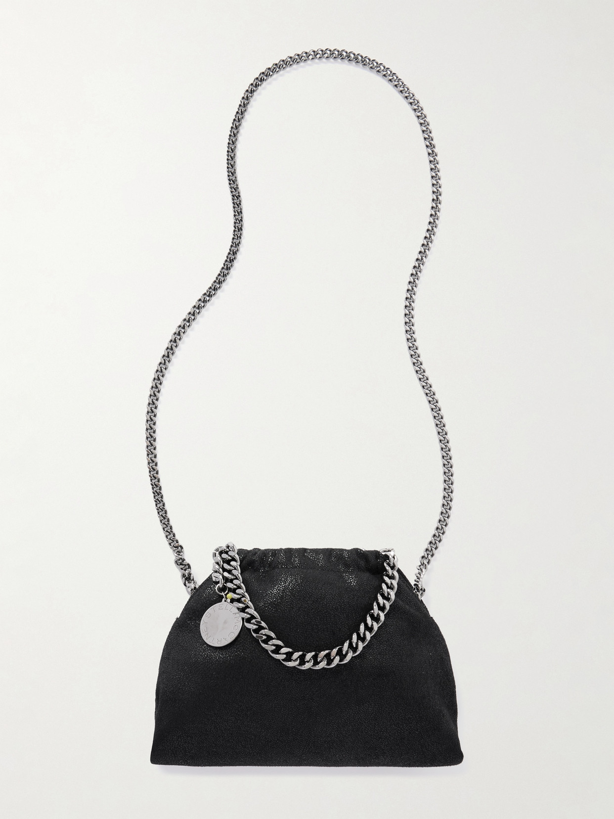 Stella Mccartney Eco Mini Brushed Vegan Shoulder Bag In Black