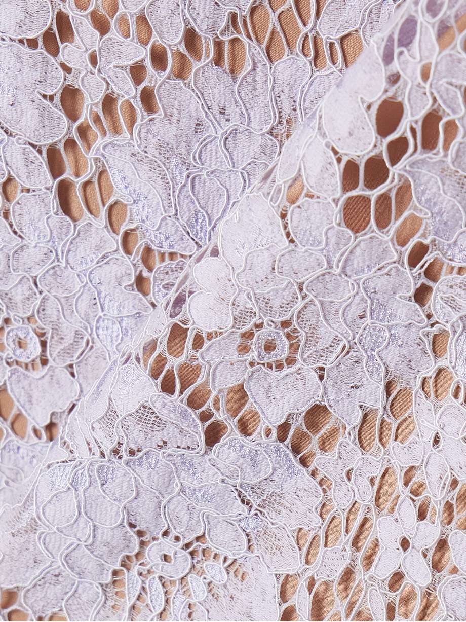 embellished corded lace mini dress