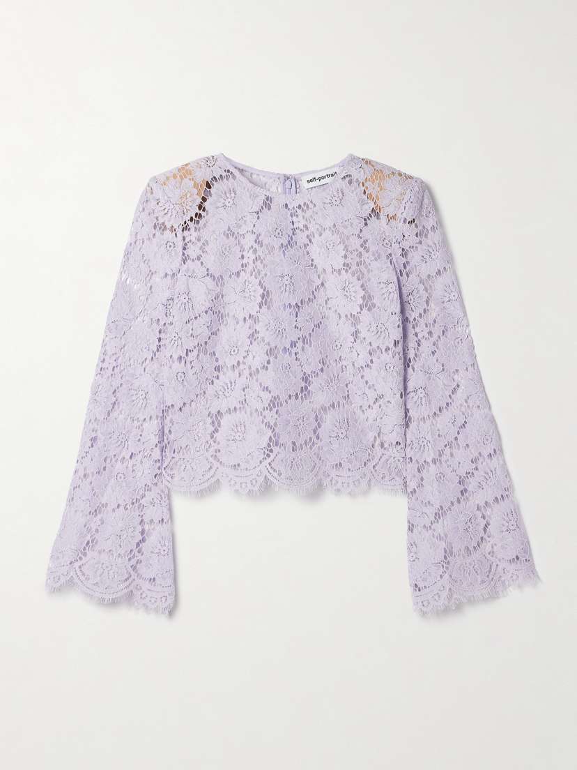 Self-Portrait Corded Lace Top - UK 4