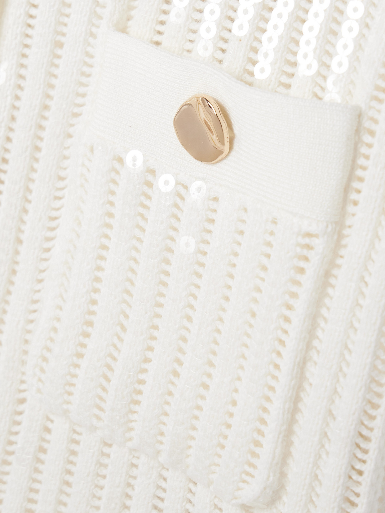 Cropped Sequined Crocheted Cotton And Cashmere-Blend Shirt