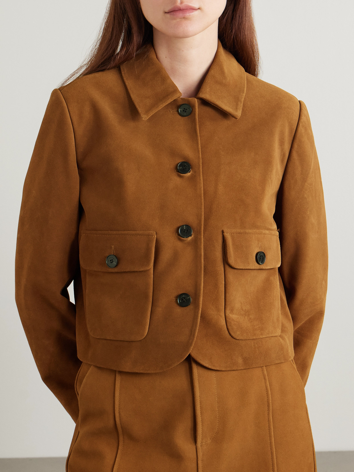 SELF-PORTRAIT CROPPED SUEDE JACKET