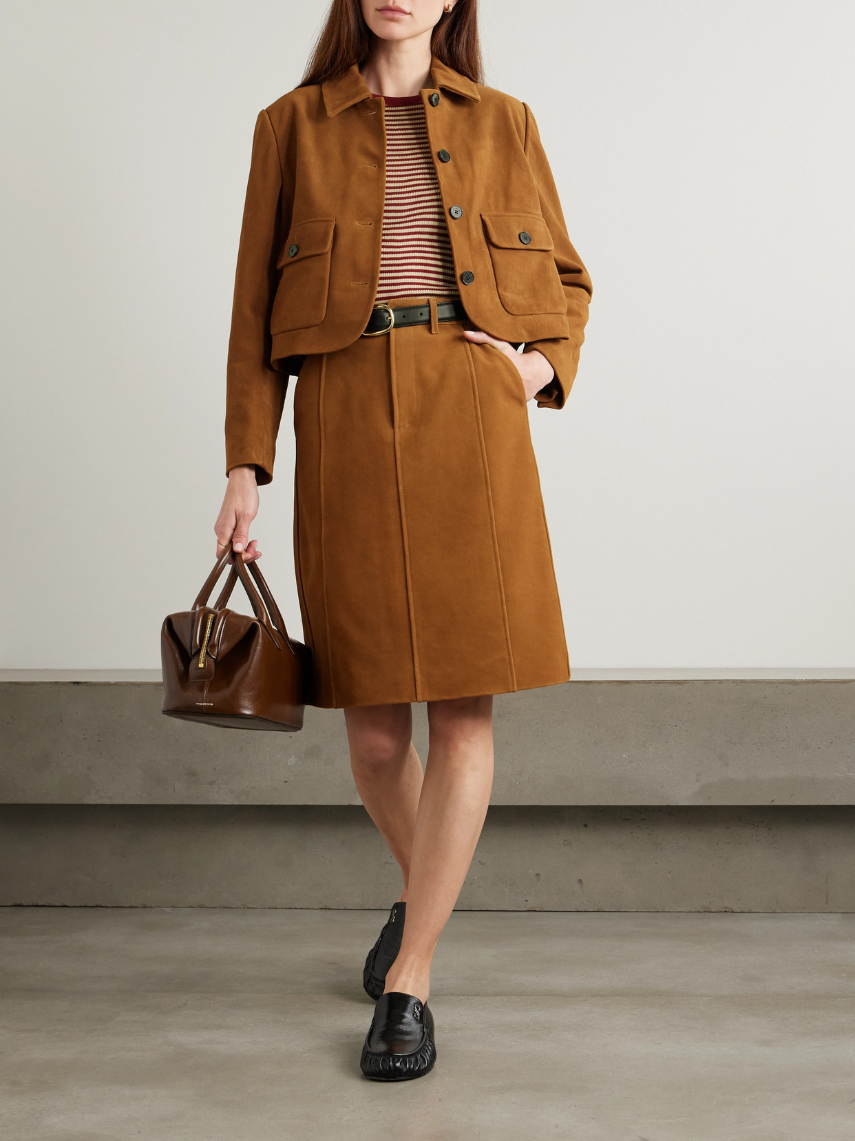 SELF-PORTRAIT CROPPED SUEDE JACKET