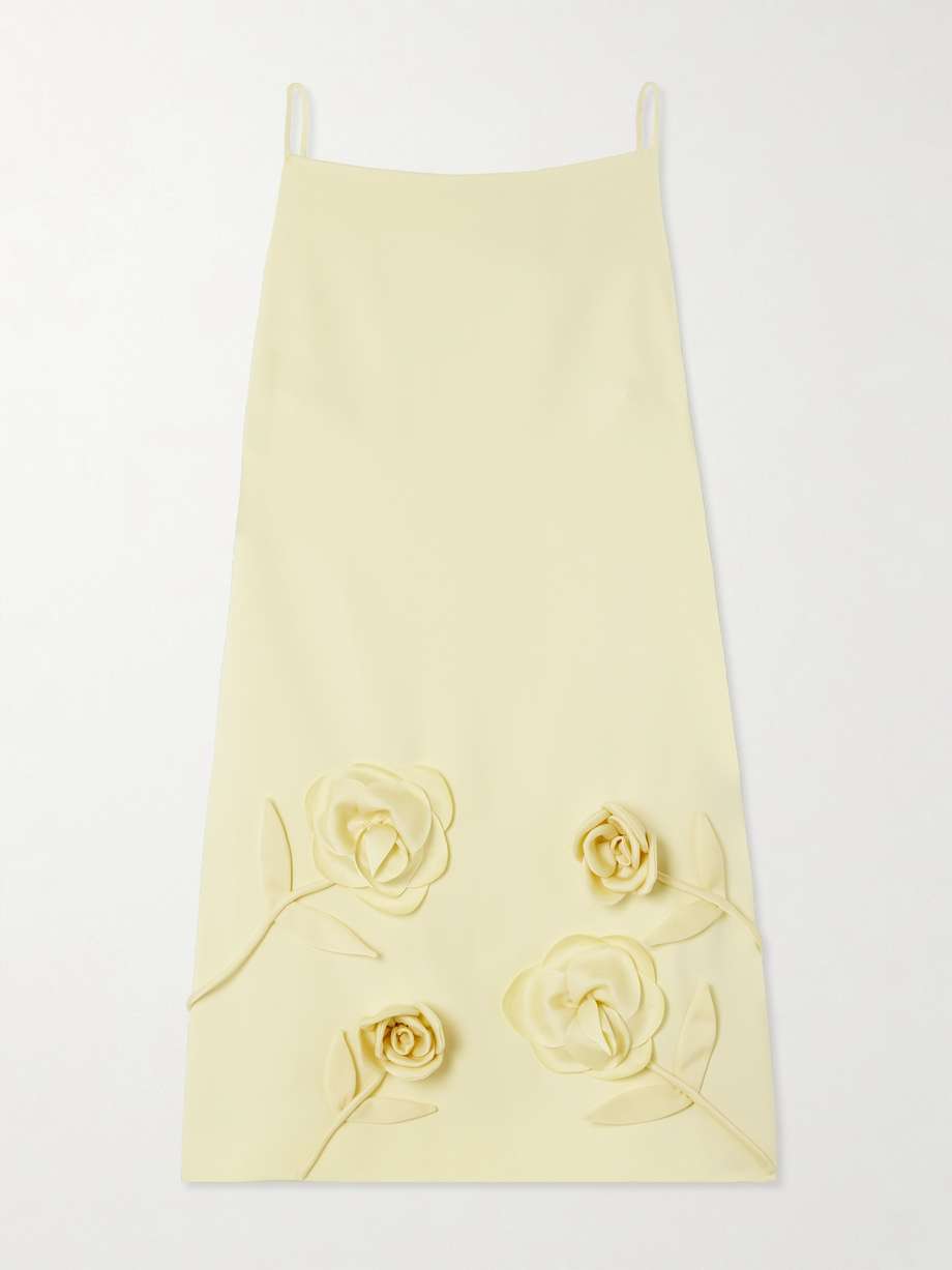 appliquéd crepe mini dress