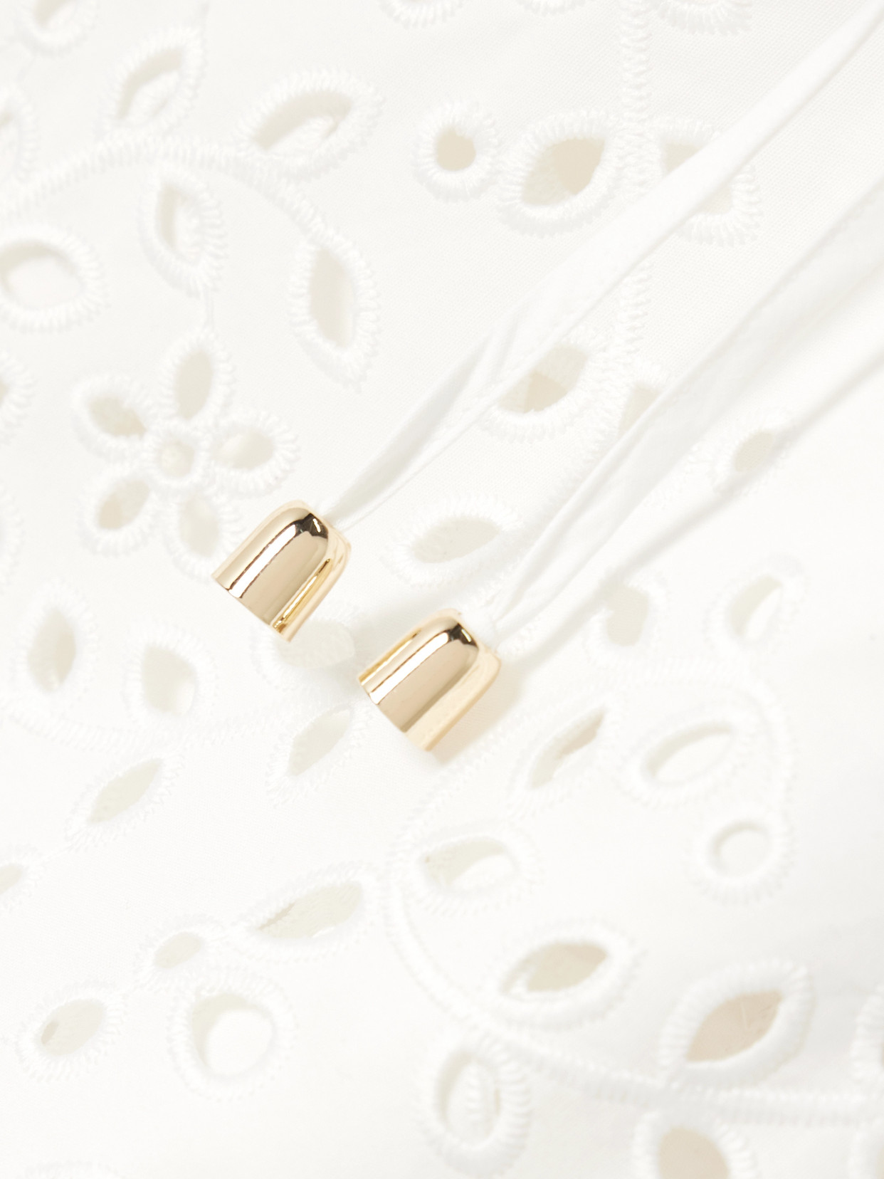 Self-portrait Cropped Broderie Anglaise Cotton Camisole In White