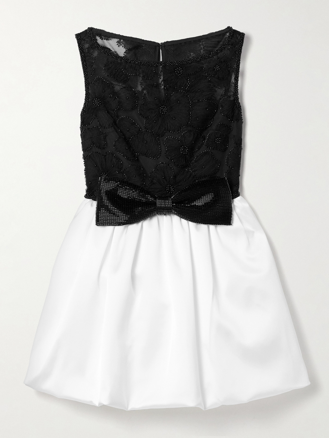Self-portrait Self Portrait 'black And White Tulle Mini' Dress In White
