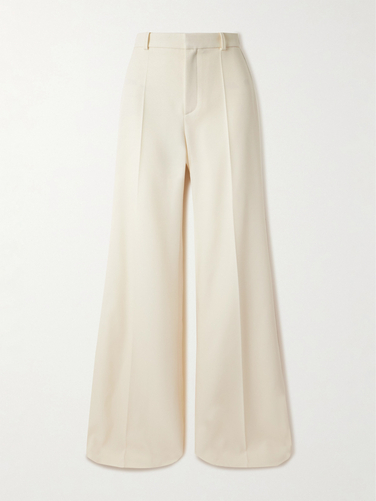Chloé Wool-twill Wide-leg Trousers In White