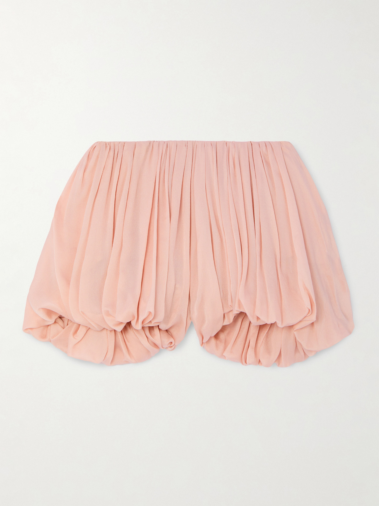 Chloé Pleated Silk Crepe De Chine Shorts In Pink