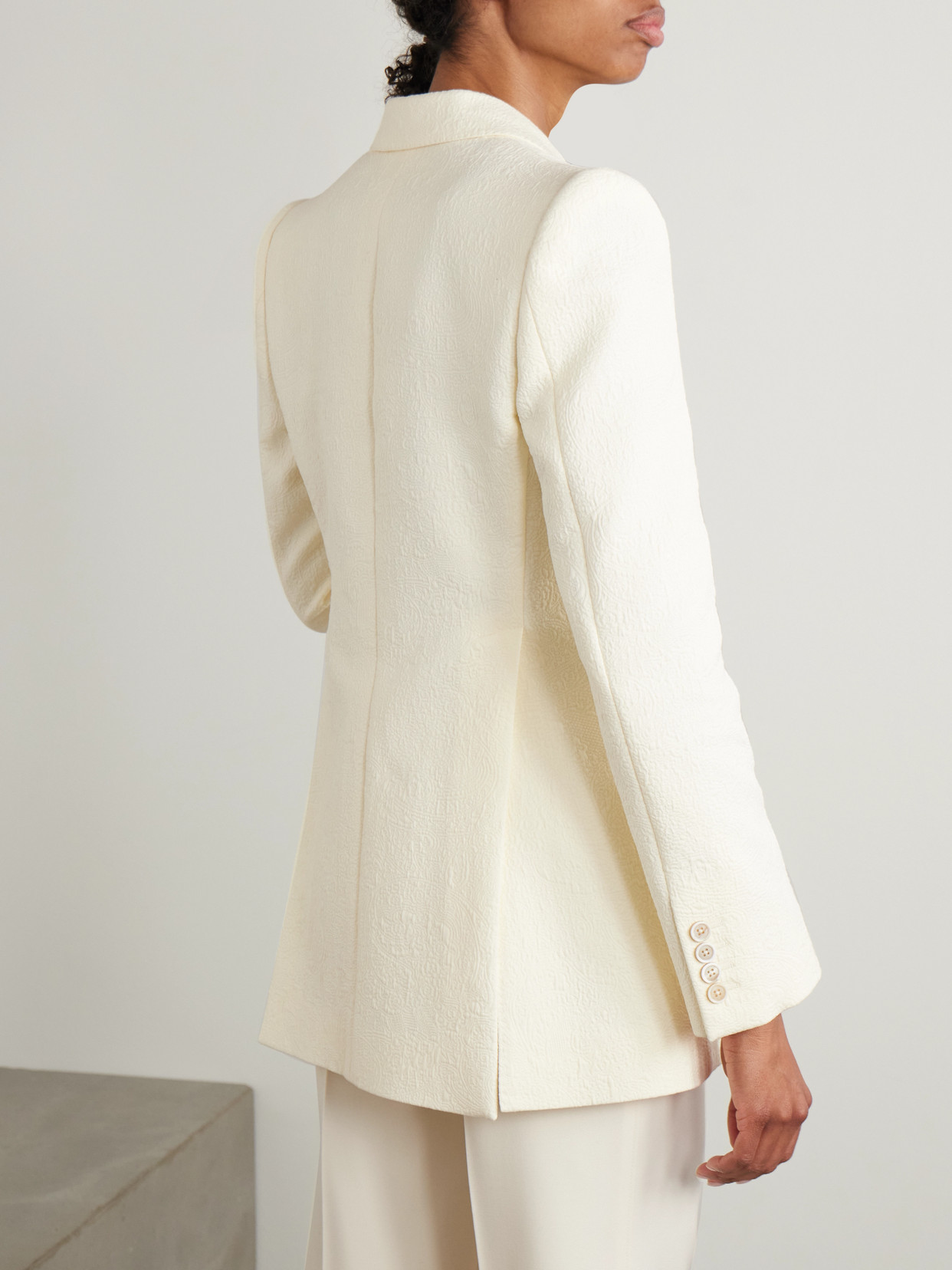 Chloé Chloe Cream Hemp Blend Blazer In White