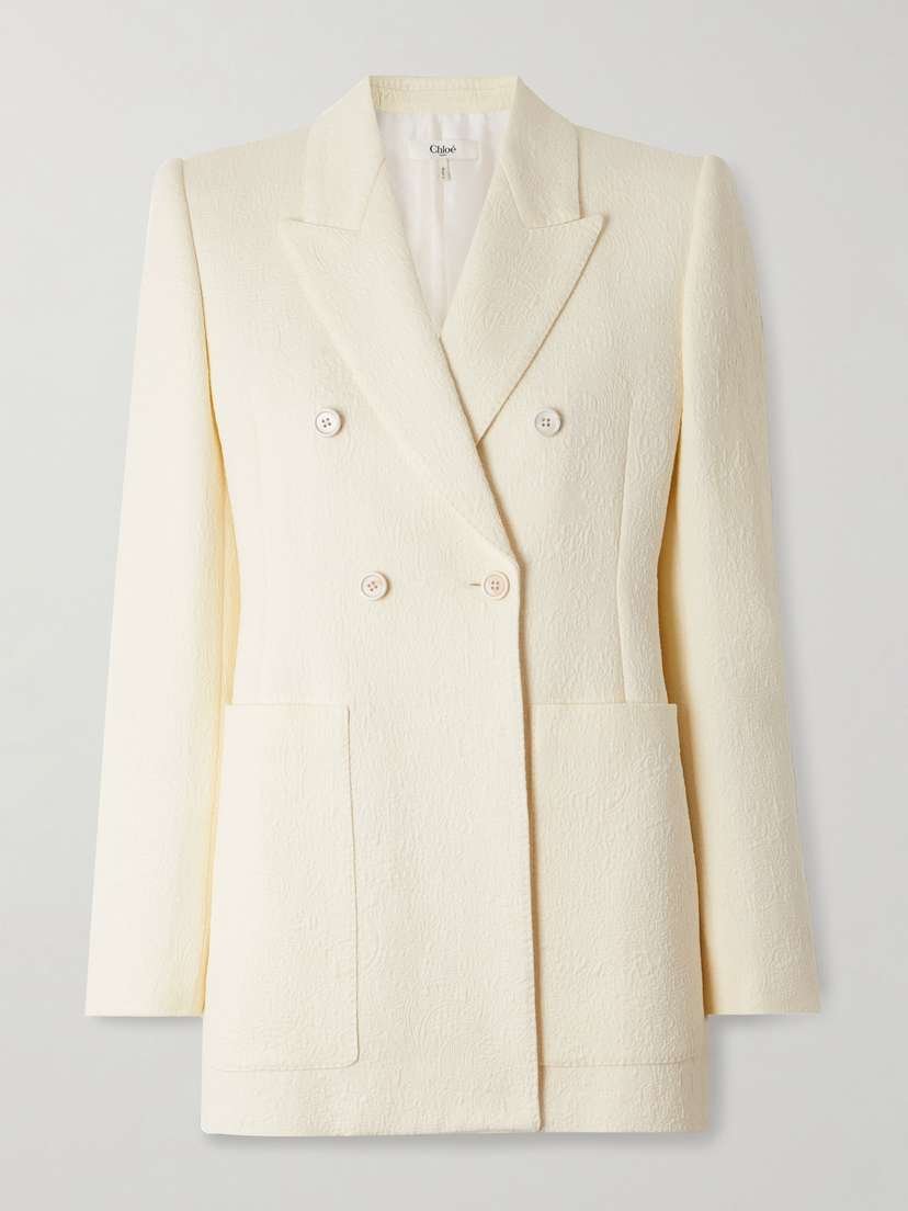 Chloé Double-breasted Quilted Cotton-blend Jacquard Blazer