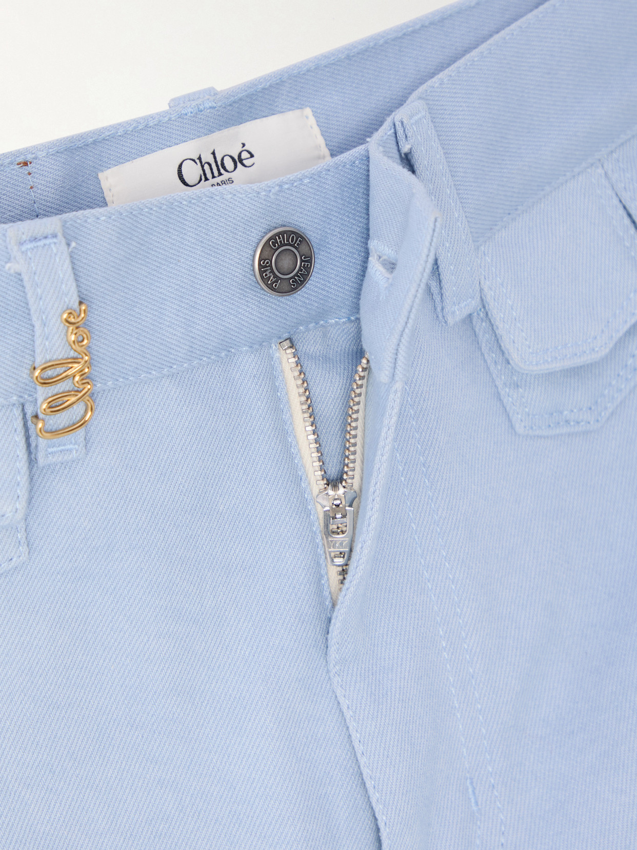 Chloé Rigid High-rise Organic Denim Flared Jeans In Blue