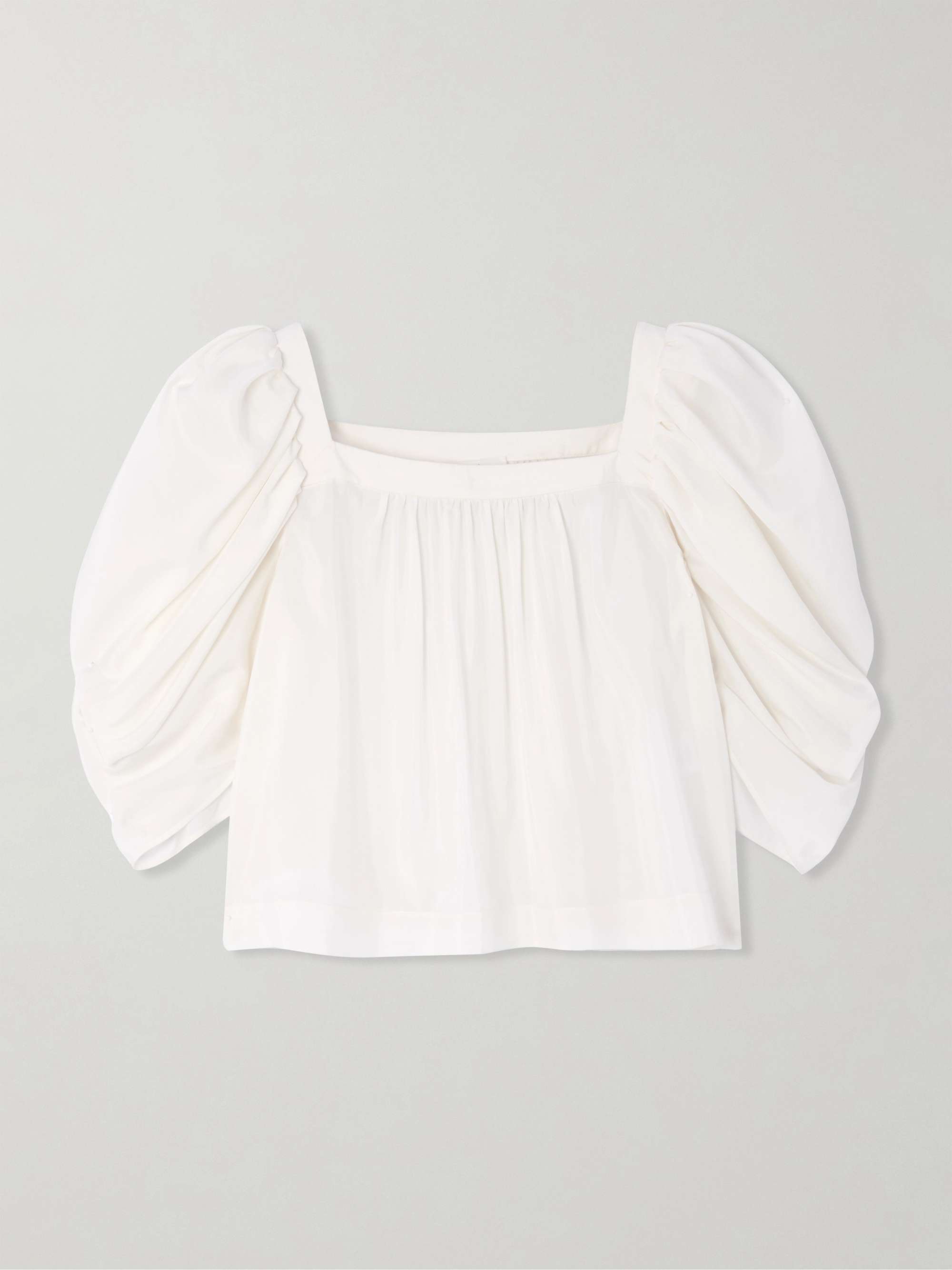 CHLOÉ Cropped gathered silk blouse | NET-A-PORTER