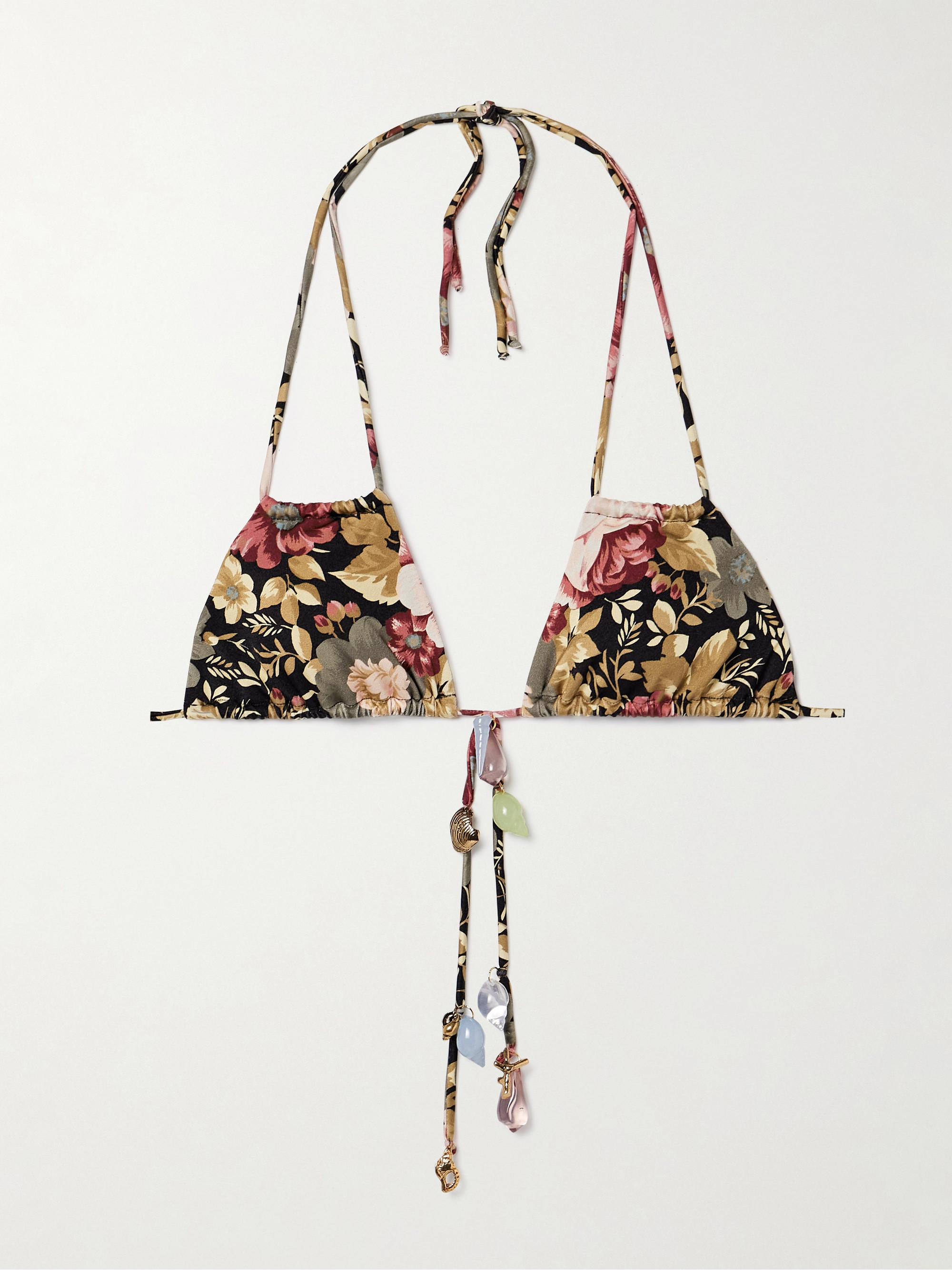 Chloé Embellished floral-print triangle bikini top thumbnail
