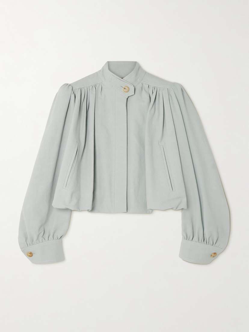 Chloé Gathered Cotton-dupioni Jacket