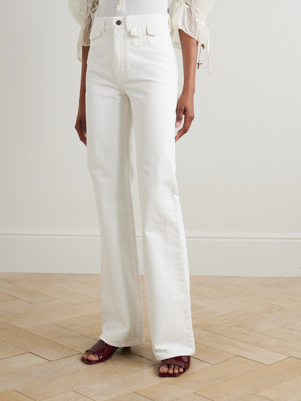 Chloé High-rise Straight-leg Jeans In White