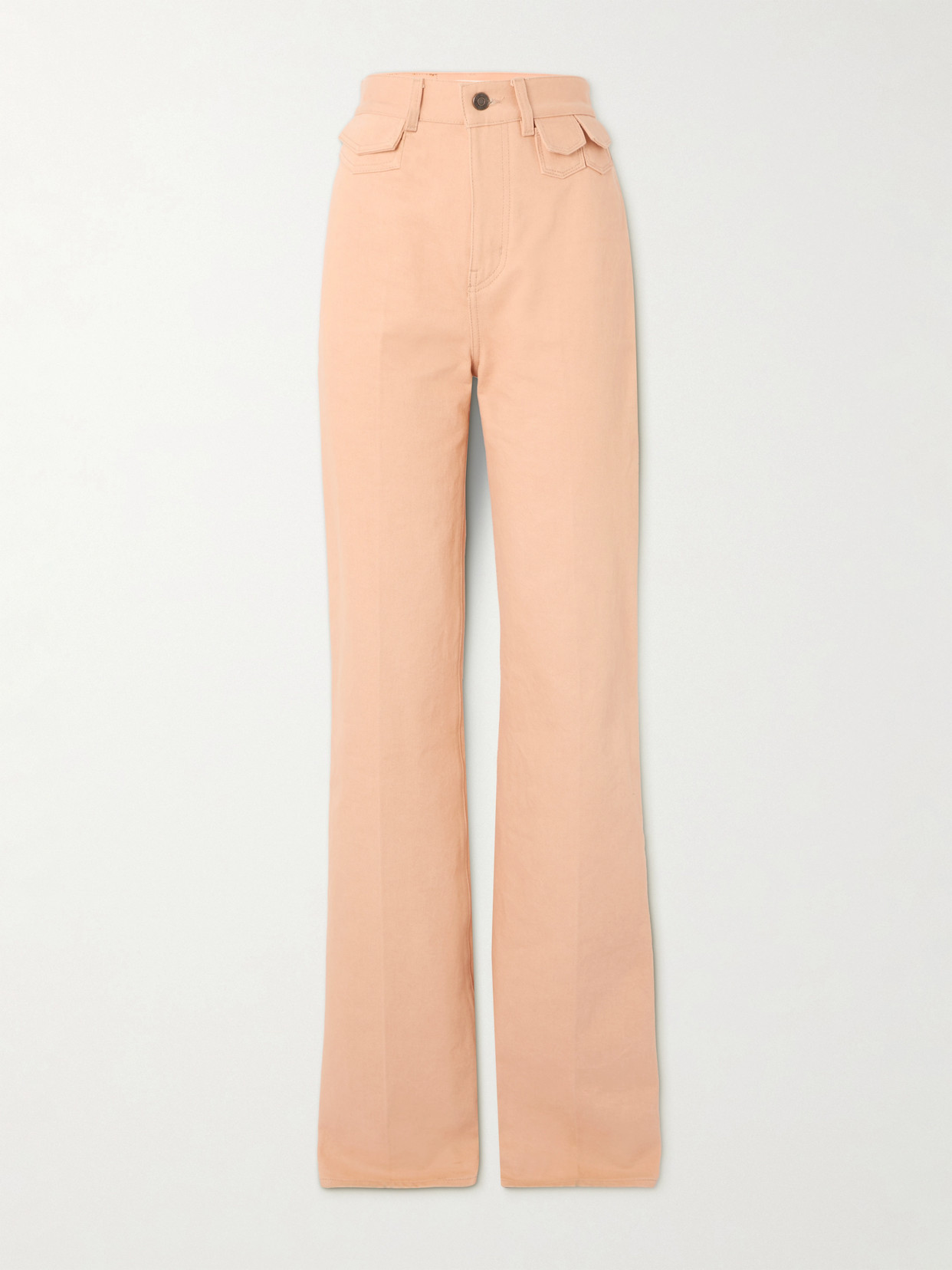 Chloé Embellished High-rise Straight-leg Jeans In Pink
