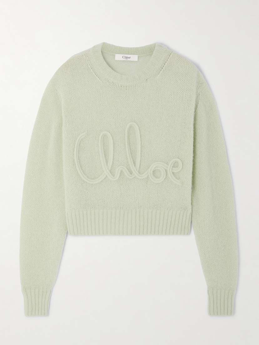 Chloé Embroidered Alpaca And Silk-blend Sweater