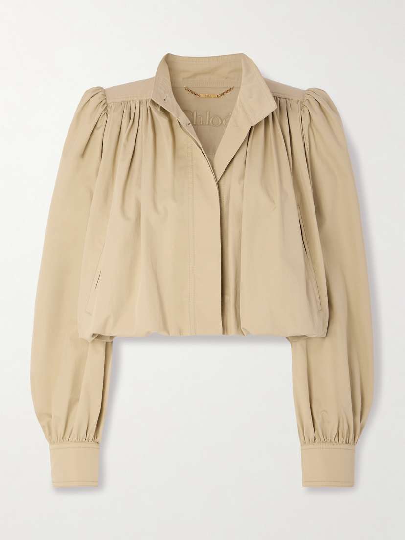 Chloé Gathered Cotton-twill Jacket