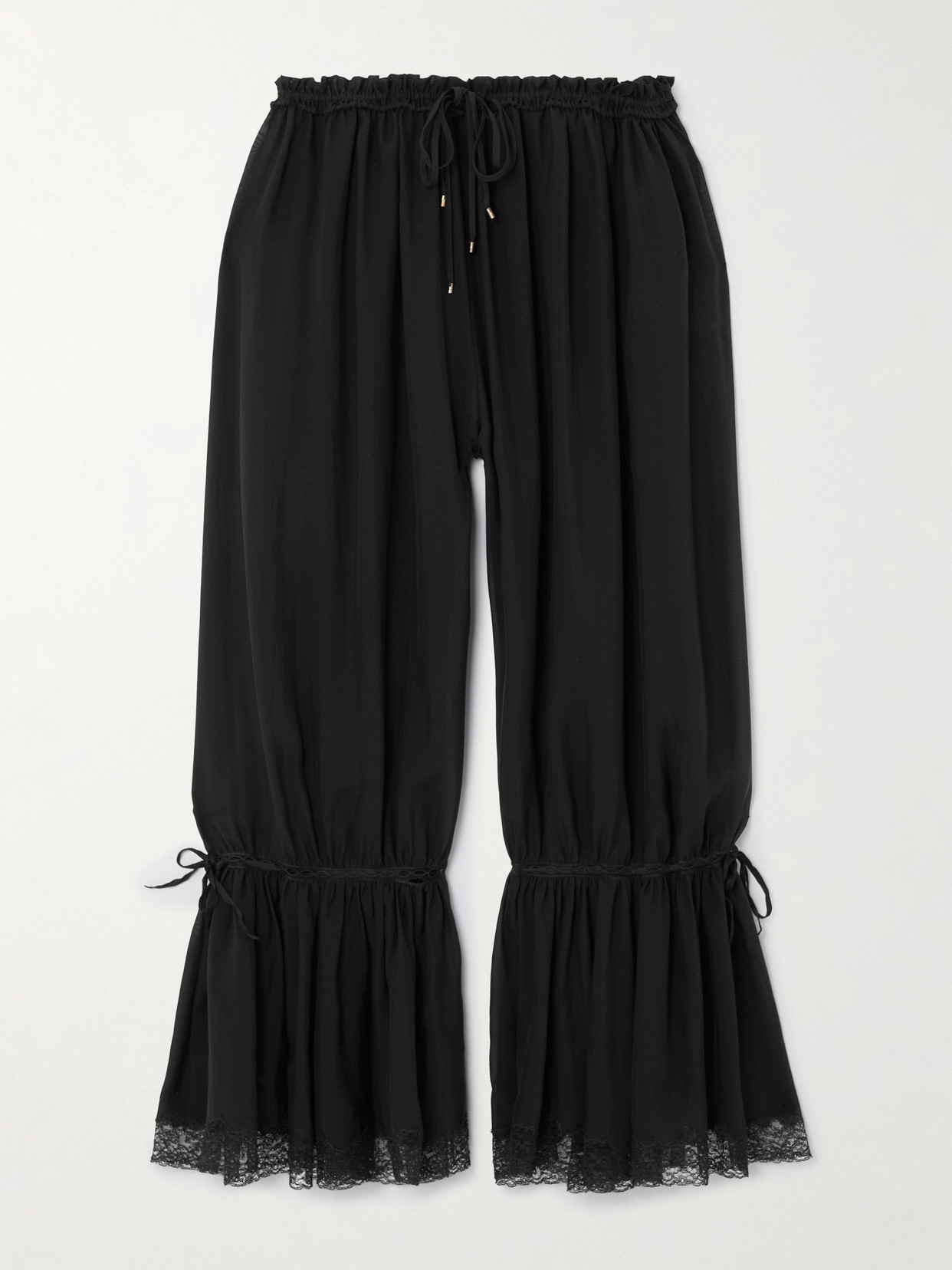 Chloé Lace-trimmed Silk Pants