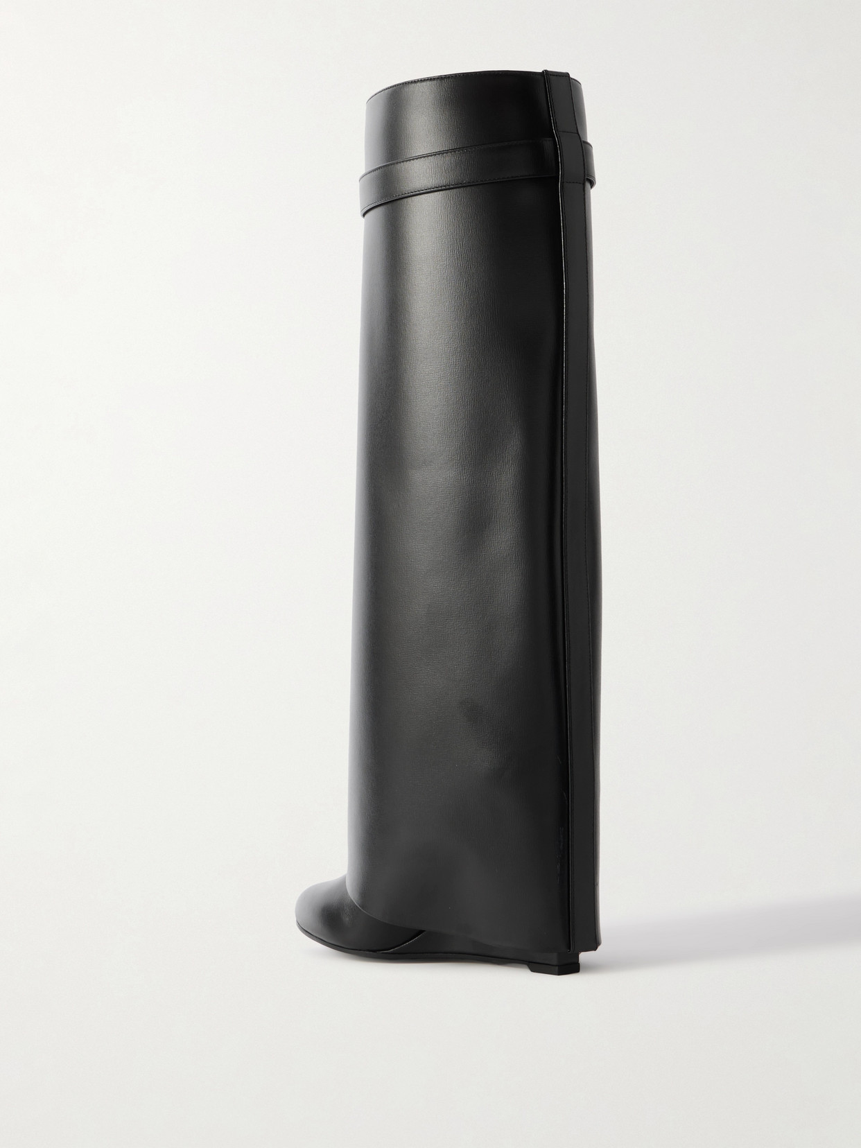Givenchy Shark Lock Calf Leather Knee-high Boots In Black