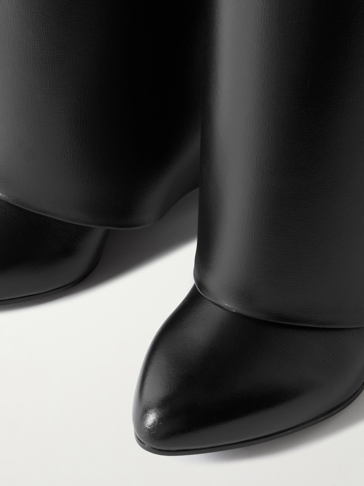 Givenchy Shark Lock Calf Leather Knee-high Boots In Black