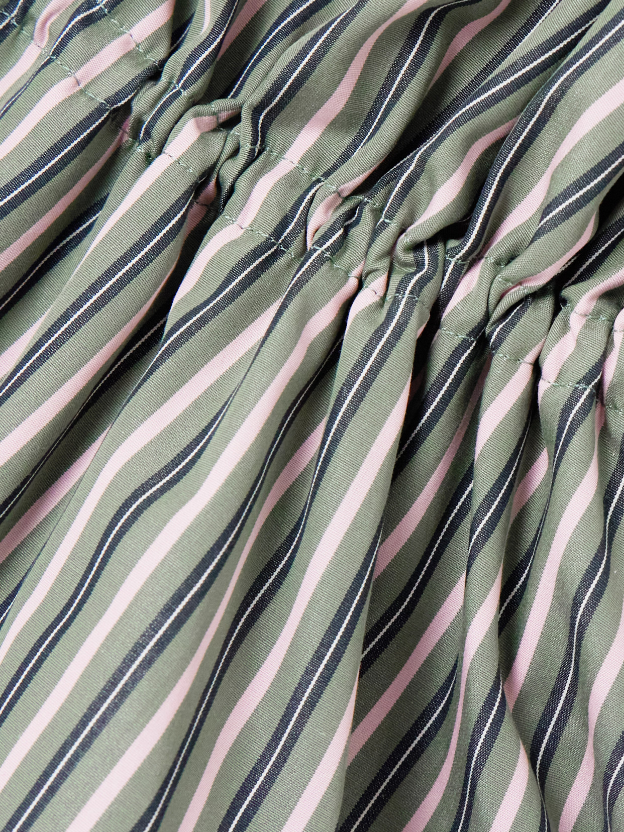 Dries Van Noten Striped Cotton Halterneck Top In Green