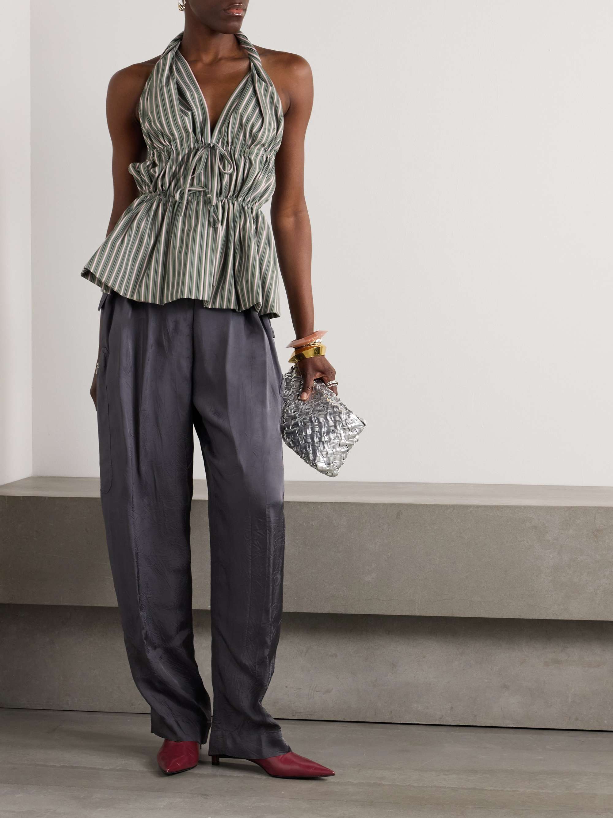 パーティを彩るご馳走や DRIES VAN NOTEN Striped cotton halterneck top | NET-A-PORTER シャツ/ブラウス(長袖/七分)