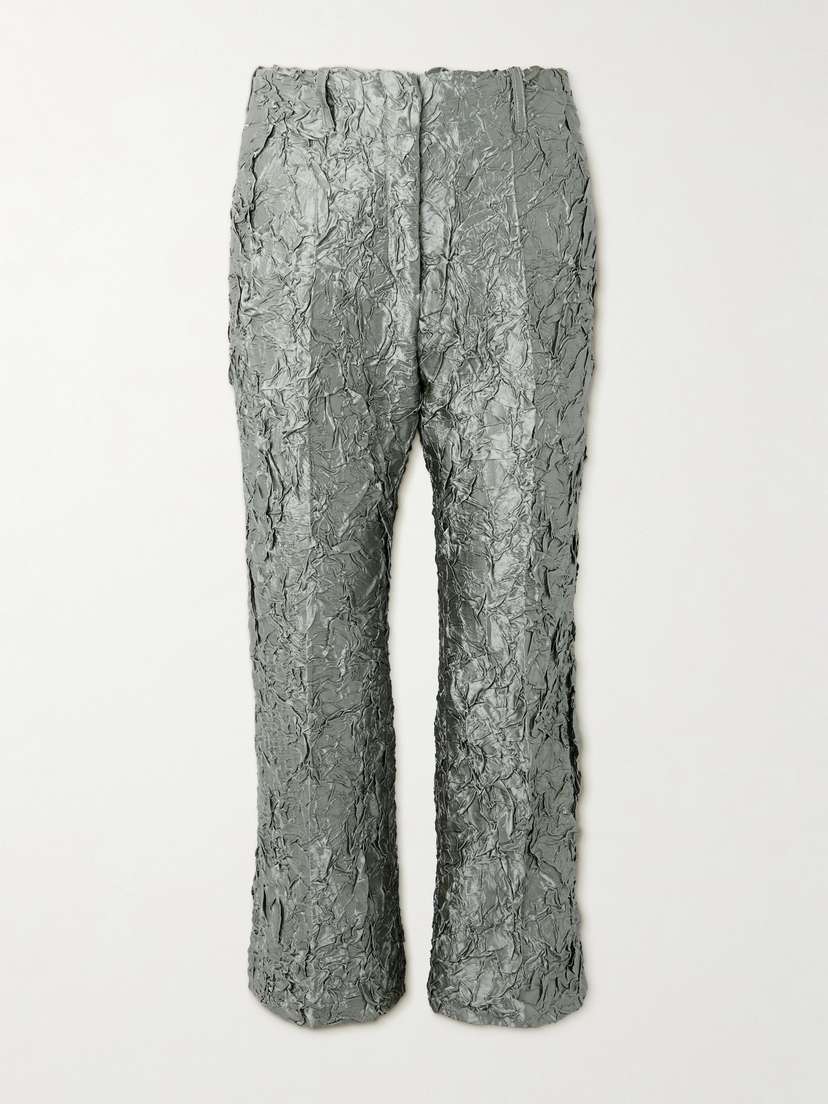 Dries Van Noten Paloma Crinkled-satin Straight-leg Pants