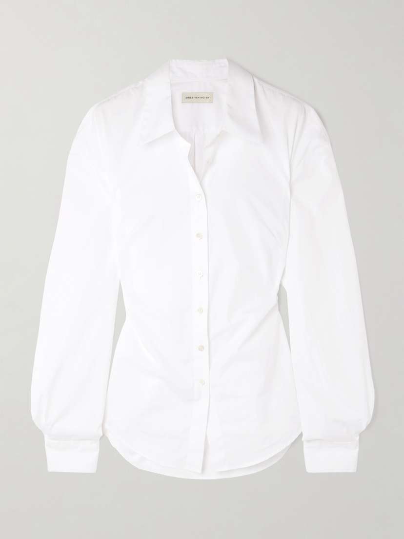 Dries Van Noten Buckle-embellished Cotton-poplin Shirt