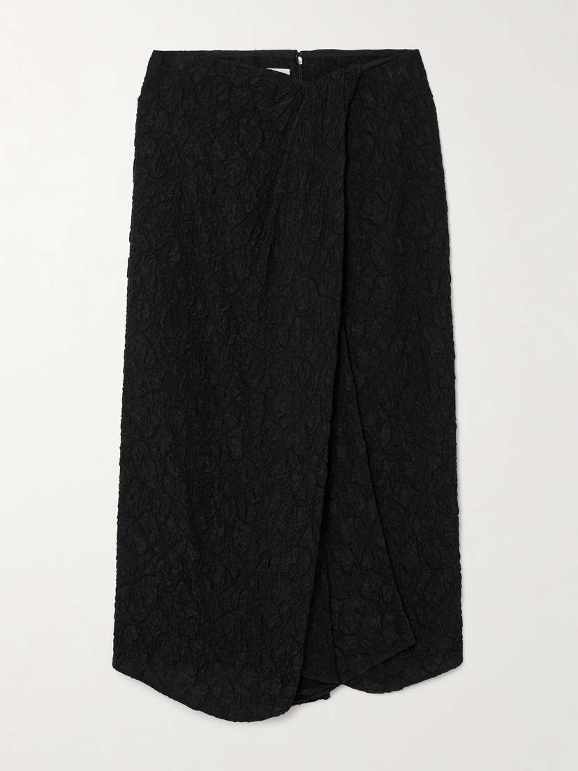 Dries Van Noten Draped Wrap-effect Cloqué Midi Skirt