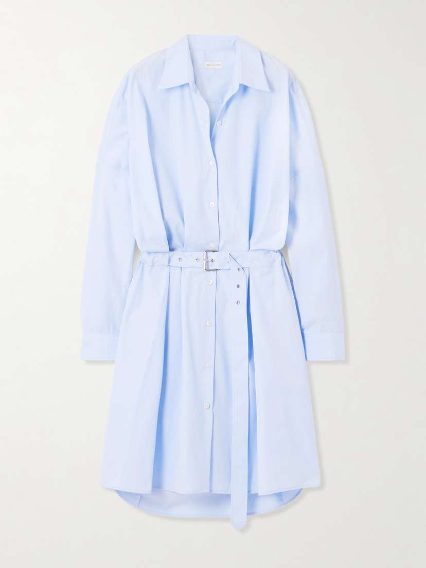 Dries Van Noten Belted Cotton-poplin Shirt Dress