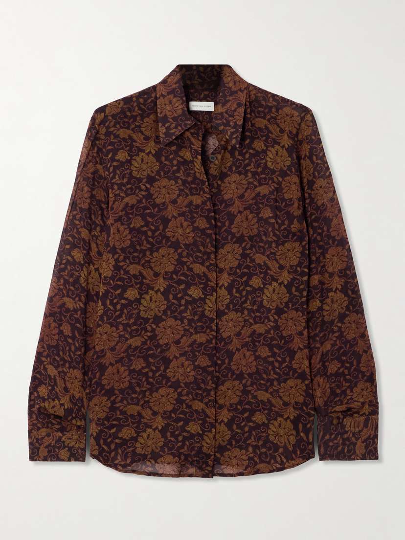 Dries Van Noten Floral-print Crepe De Chine Shirt