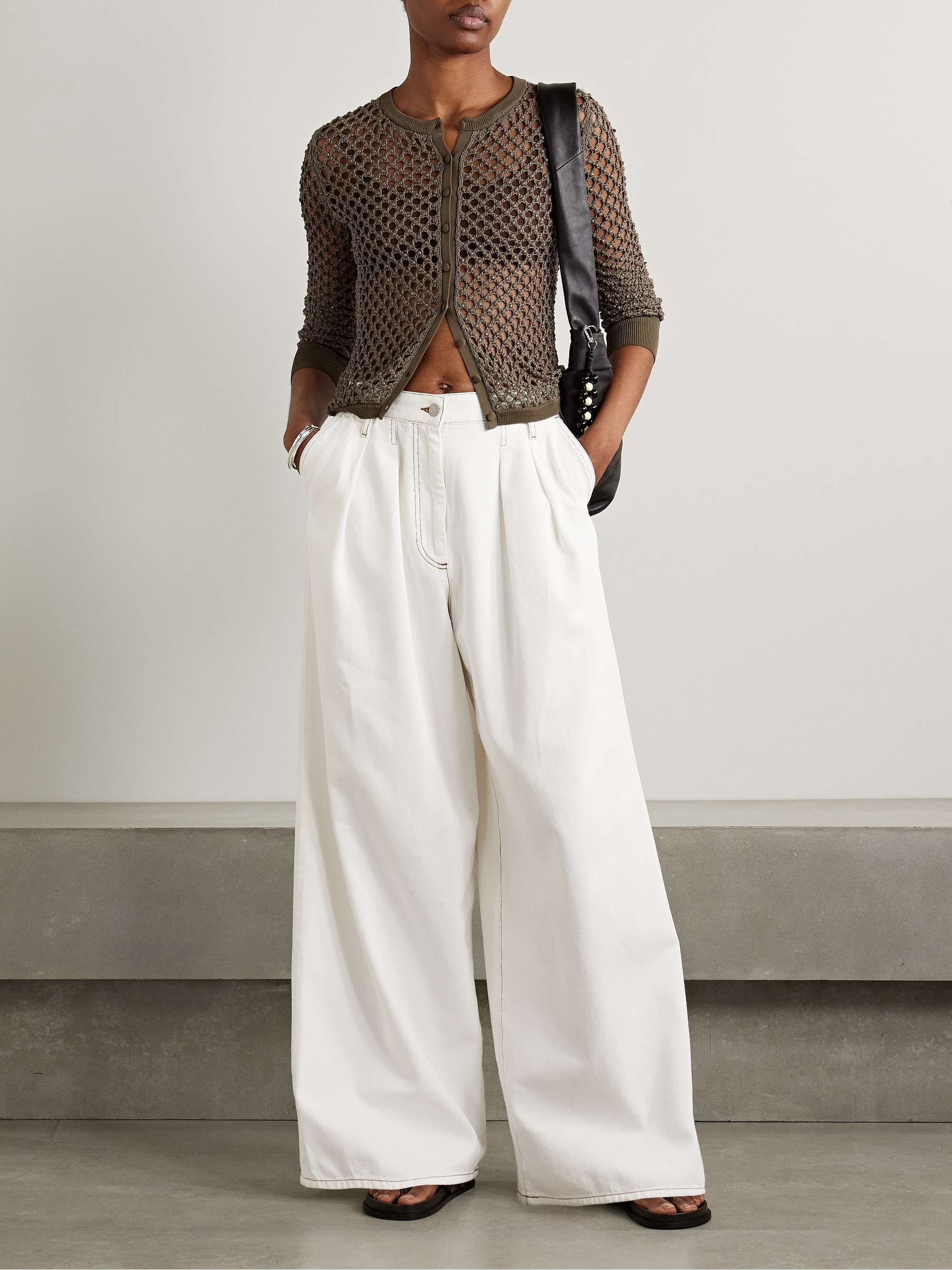 DRIES VAN NOTEN Pleated denim wide-leg pants | NET-A-PORTER DRIES VAN NOTEN Pleated denim wide-leg pants | NET-A-PORTER