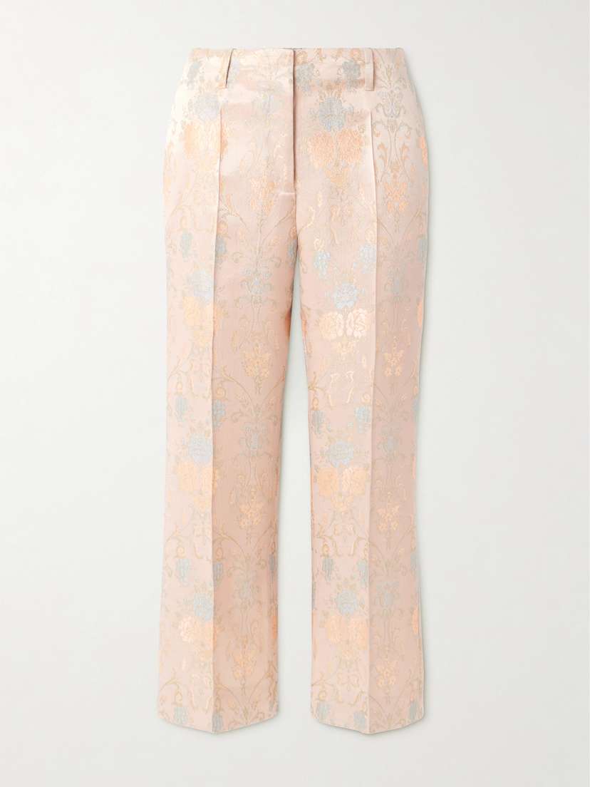 Dries Van Noten Paloma Satin-jacquard Straight-leg Pants
