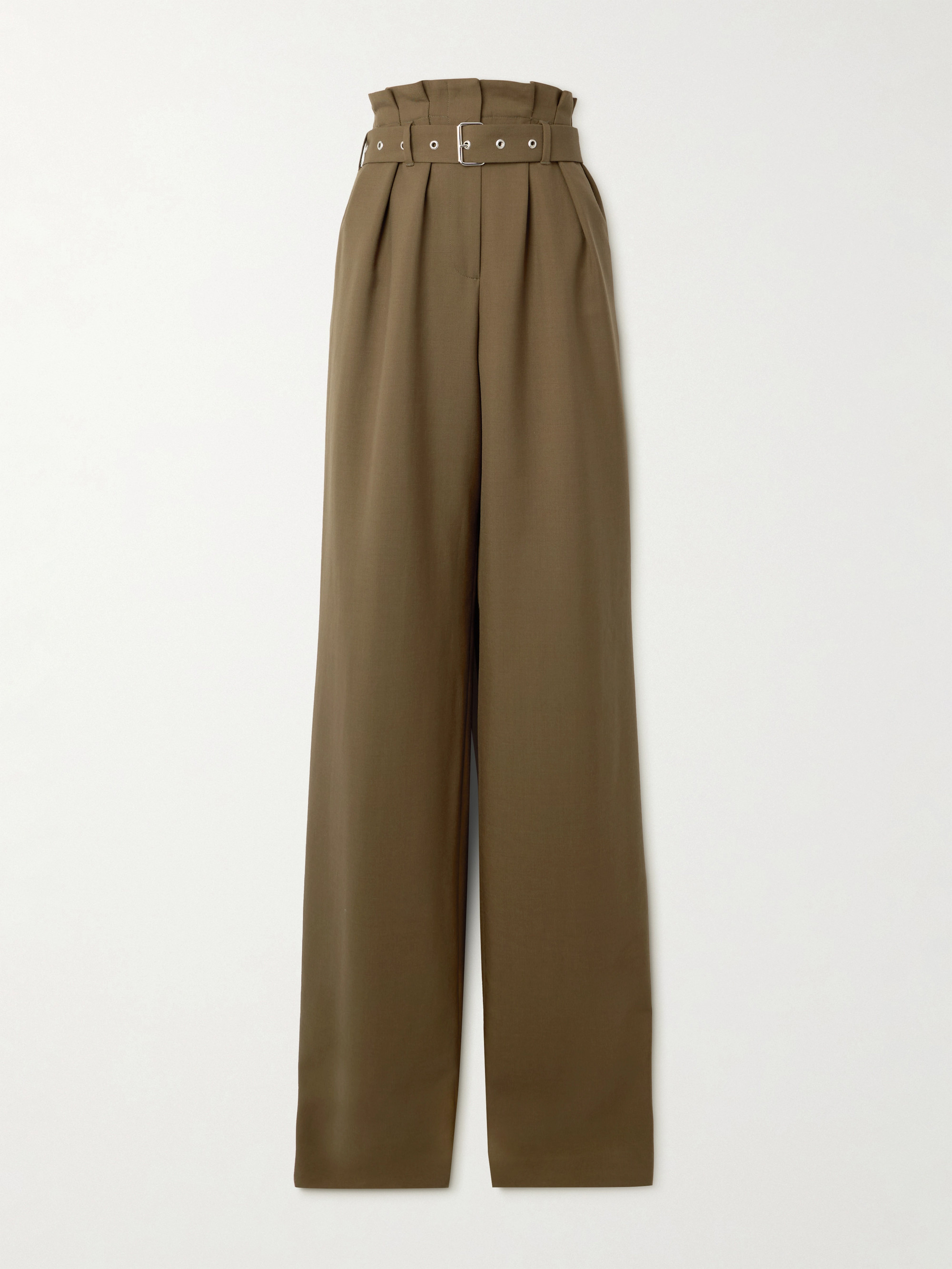 Dries Van Noten - Belted pleated wool and mohair-blend jersey wide
