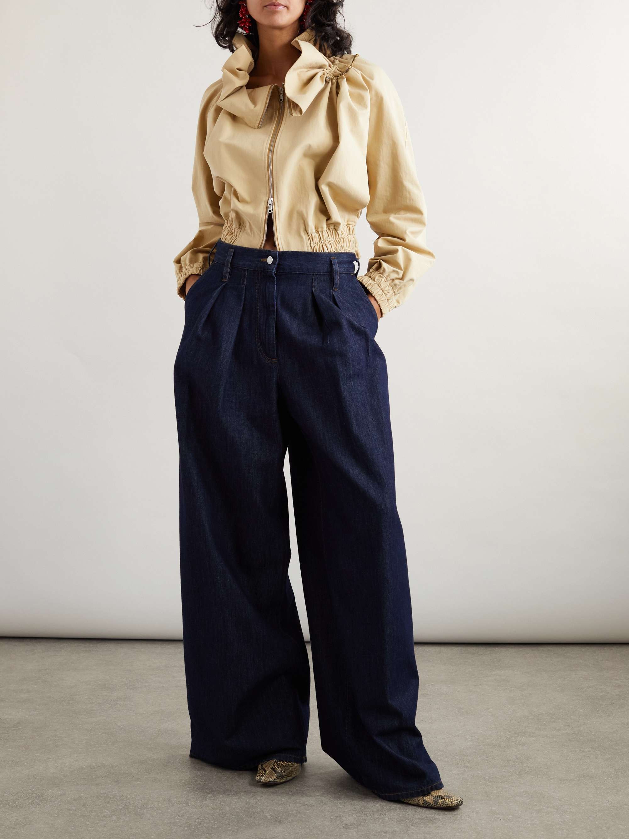 人気ブランドバ40代 DRIES VAN NET-A-PORTER | pants wide-leg denim Pleated NOTEN Pants