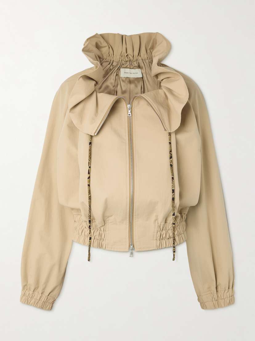 Dries Van Noten Cropped Ruffled Cotton-canvas Jacket