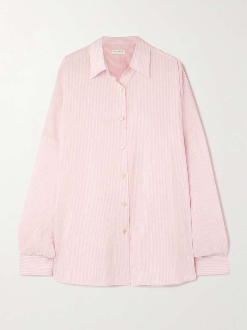 Dries Van Noten Oversized Striped Cotton-blend Shirt