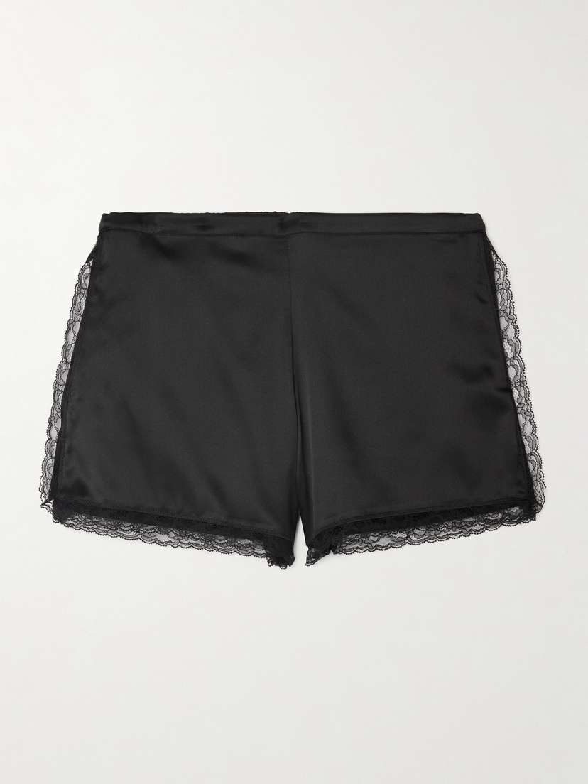 Dries Van Noten Lace-trimmed Silk-blend Satin Shorts