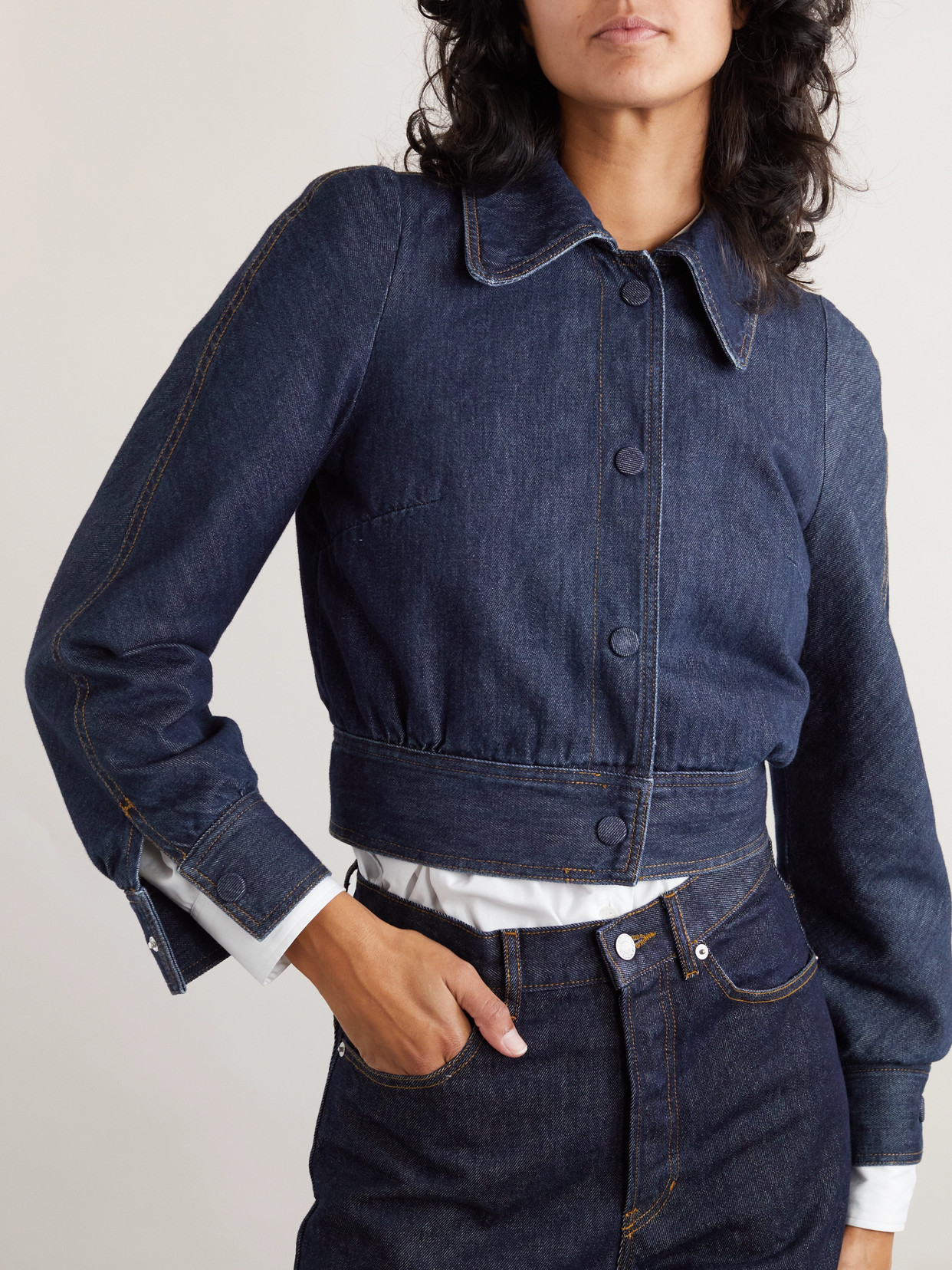 DRIES VAN NOTEN CROPPED DENIM JACKET