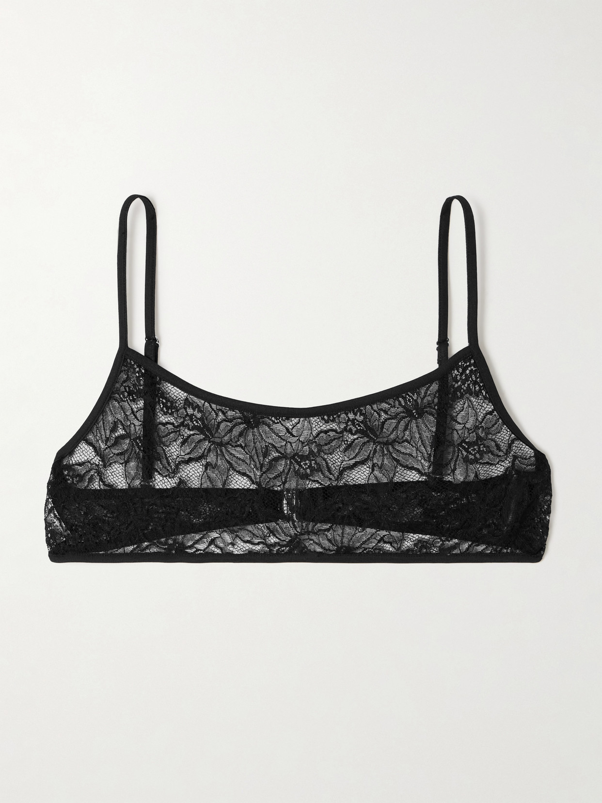 Dries Van Noten Floral Stretch-lace Bralette In Black