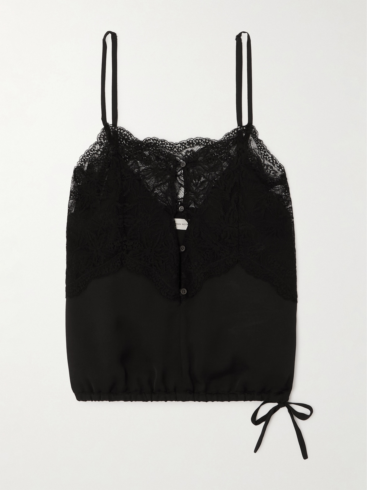 Dries Van Noten Lace-trimmed Satin Camisole In Black