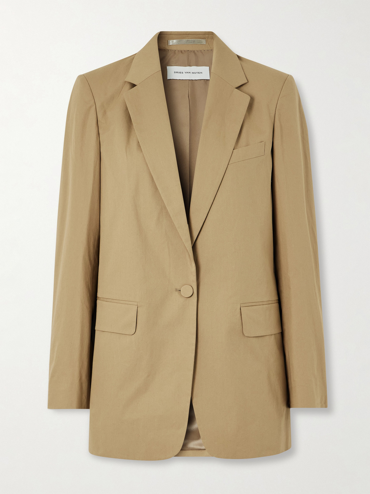 Dries Van Noten Oversized Cotton-poplin Blazer In Neutrals