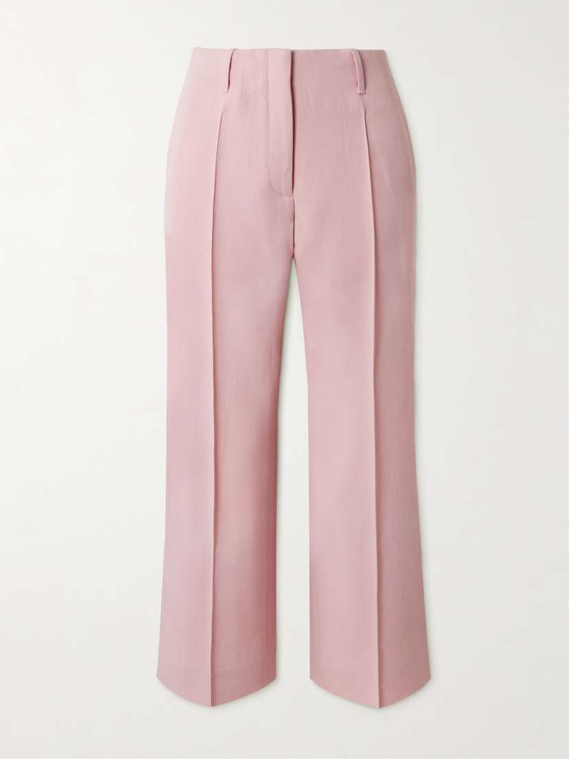 Dries Van Noten Cropped Pleated Wool-blend Twill Straight-leg Pants