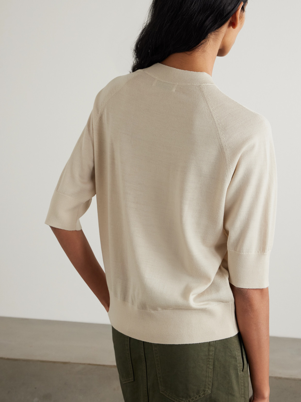 Shop Dries Van Noten Merino Wool Sweater In Ivory