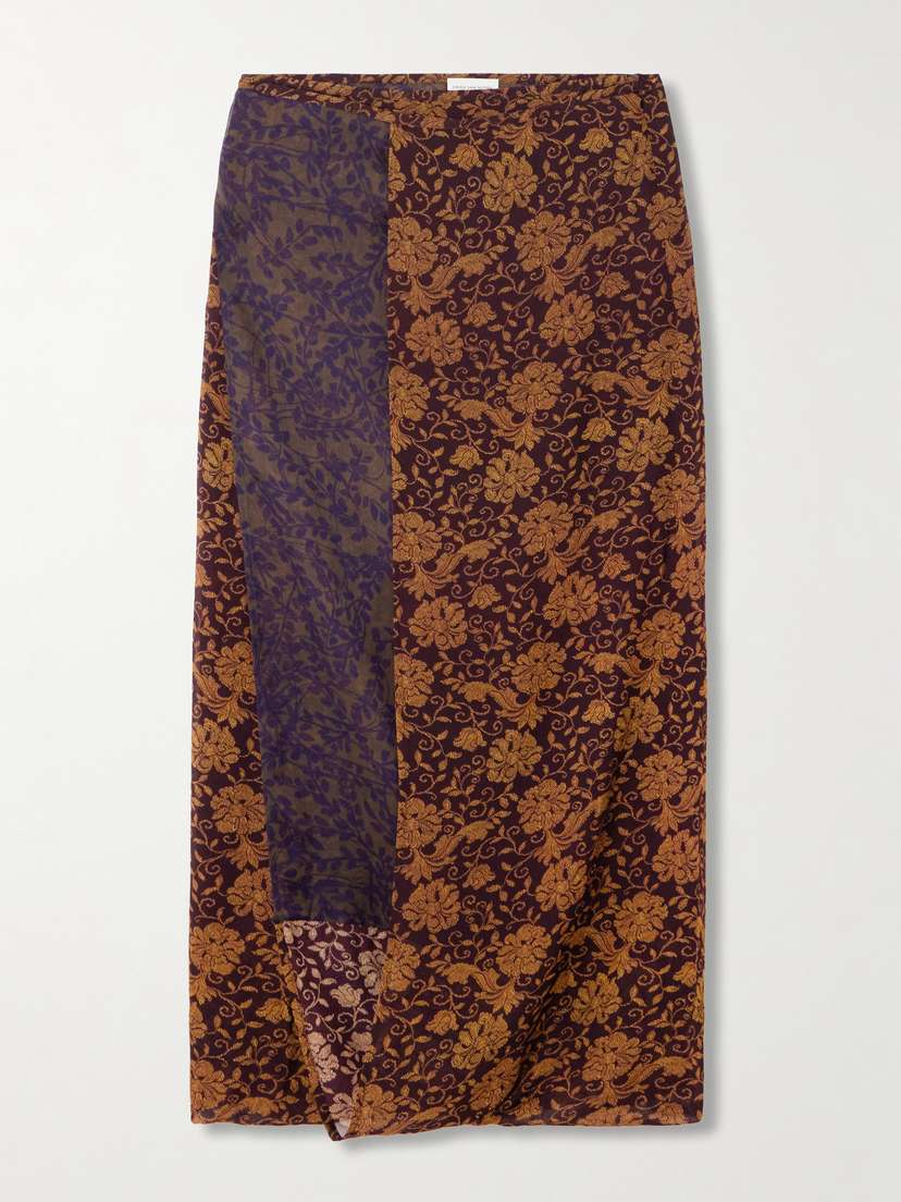 Dries Van Noten Floral-print Chiffon Midi Skirt - FR 34