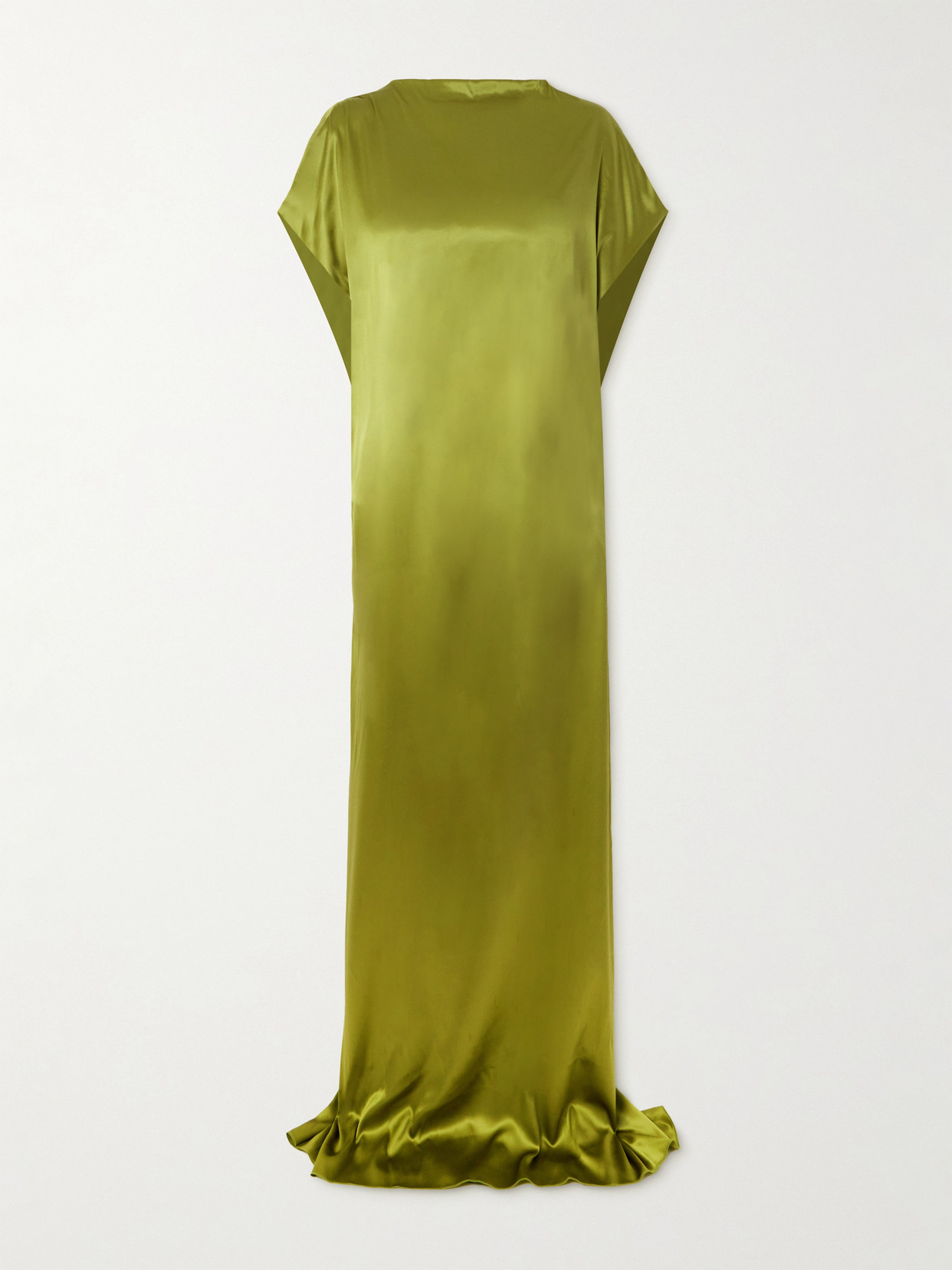 Dries Van Noten - Open-back Draped Silk-blend Satin Gown - Green