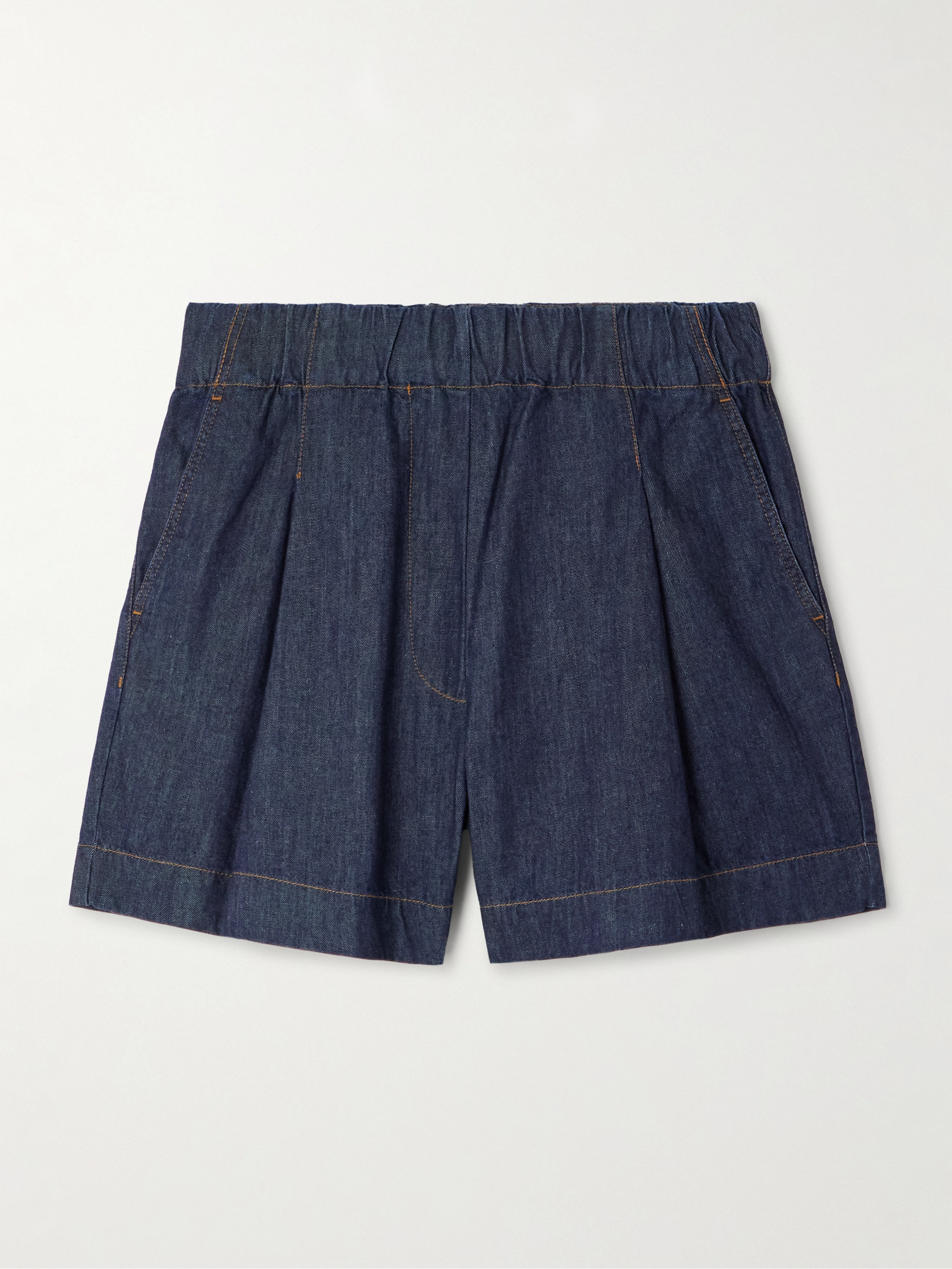 Dries Van Noten Pila pleated denim shorts thumbnail