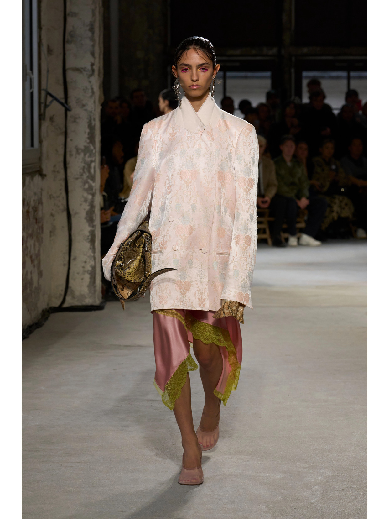 DRIES VAN NOTEN OVERSIZED DOUBLE-BREASTED FLORAL-JACQUARD BLAZER