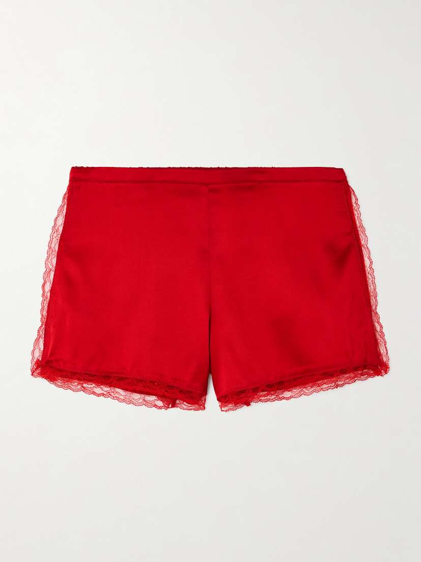 Dries Van Noten Lace-trimmed Silk-blend Satin Shorts